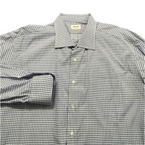 Hamilton Co. Modern LS Button Up Shirt USA Gingham Plaid Size XXL Men Light Blue